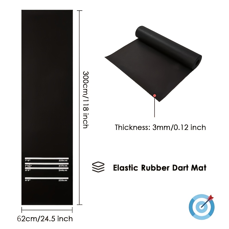 Dart Mat, Drawing 4pcs Throwing Distances, Special Mat For Dartboard, 300 X 62 Cm, Suitable For Bars And Clubs