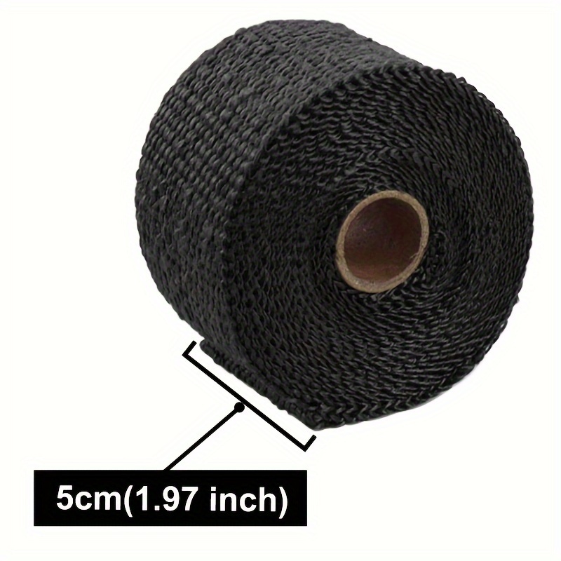 Image of 5m Roll Fiberglass Heat Shield Motorcycle Exhaust Pipe 1.5mm*50mm*5m(0.059inch*1.97inch*196.85inch) Cloth Thermal Protection Exhaust Pipe Insulation Tape