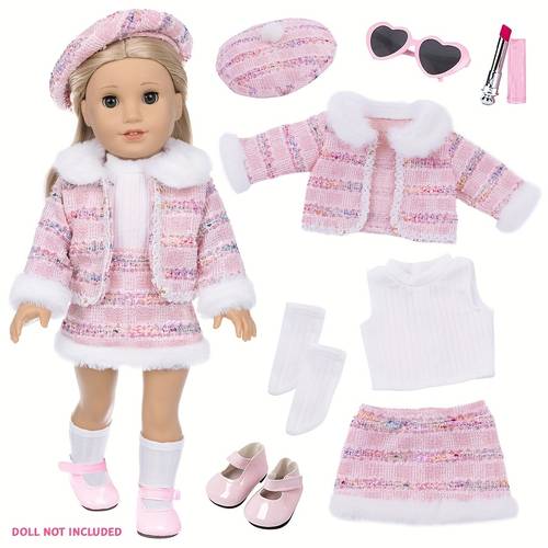 2 styles 18 inch doll clothing set doll not included with fashionable doll cosmetic accessories toys for girls birthday gifts party favors halloween christmas presents baby doll accessories