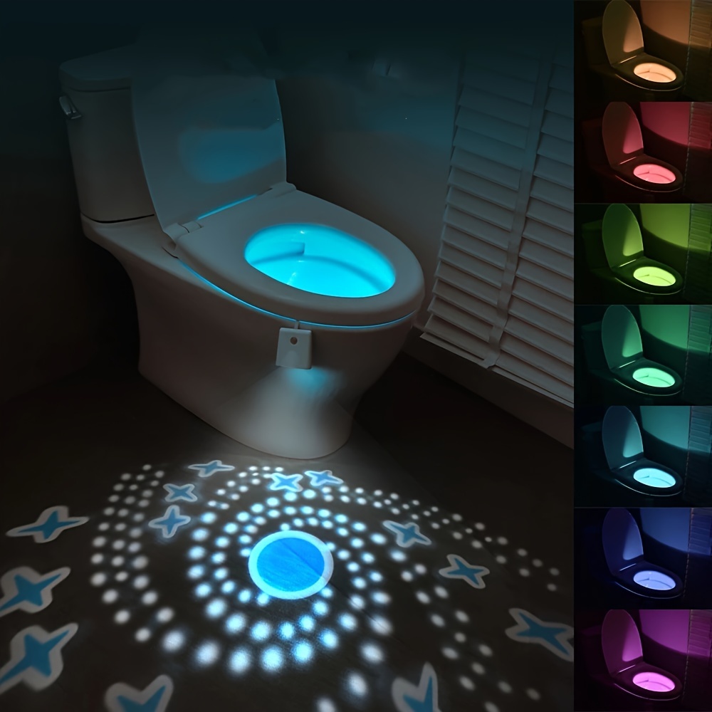

Motion-activated Led Toilet Night Light - 7 Color Changing, Usb Rechargeable Bathroom Decor With Adjustable Brightness And Easy Install