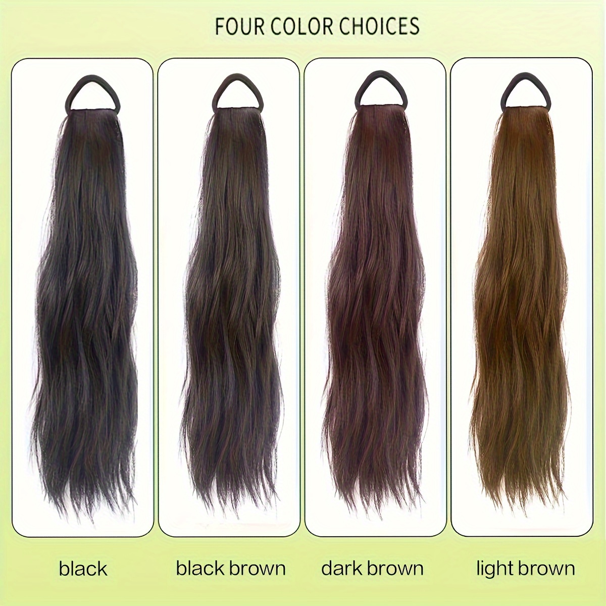 elegant 2 pack womens tie in ponytail extensions versatile synthetic long hair natural looking slightly curly high   loop all ages fit multiple styling options 20 inch hairpiece details 7