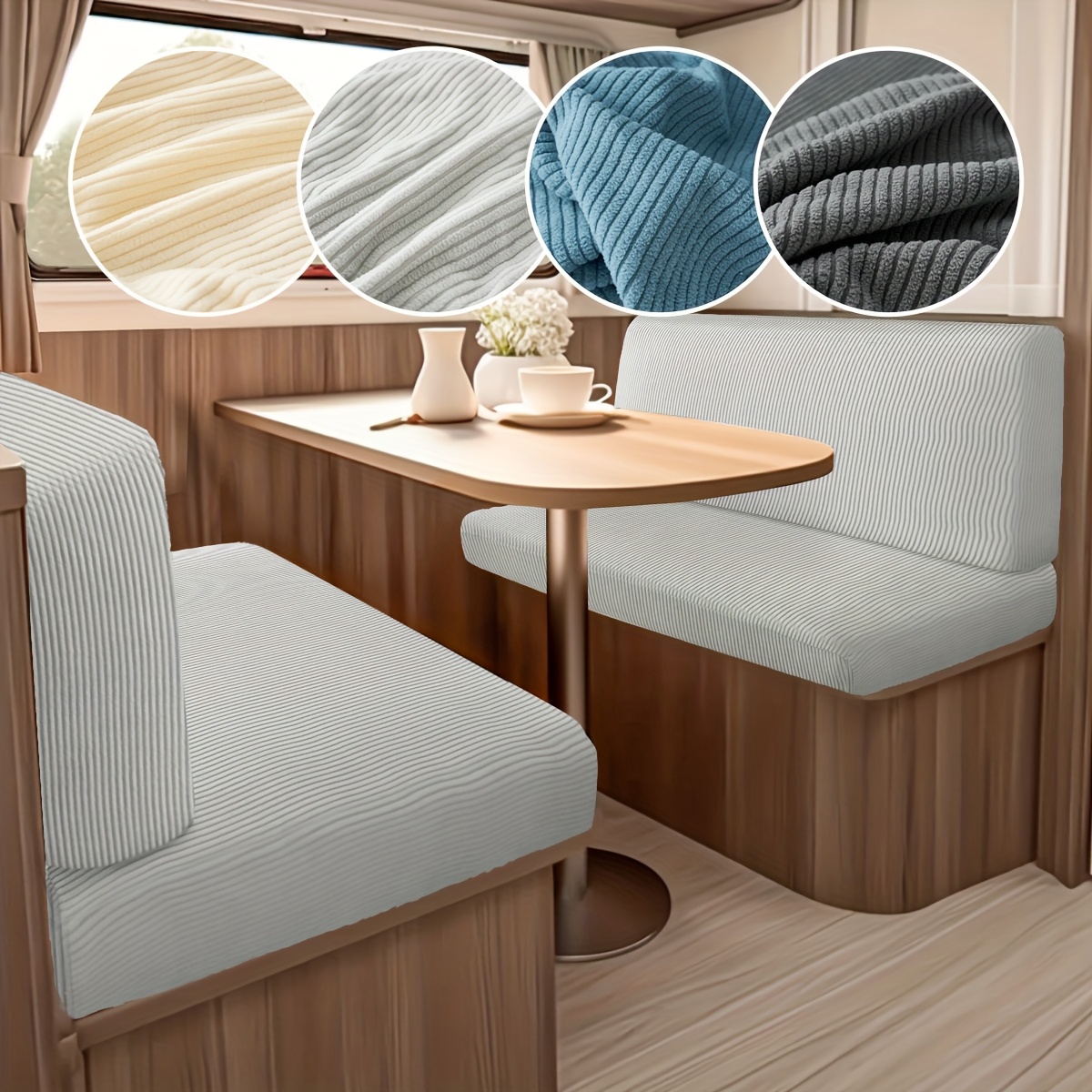 Caravan Stoelhoes Stretch Jacquard, Antislip RV Dinette Kussenhoezen