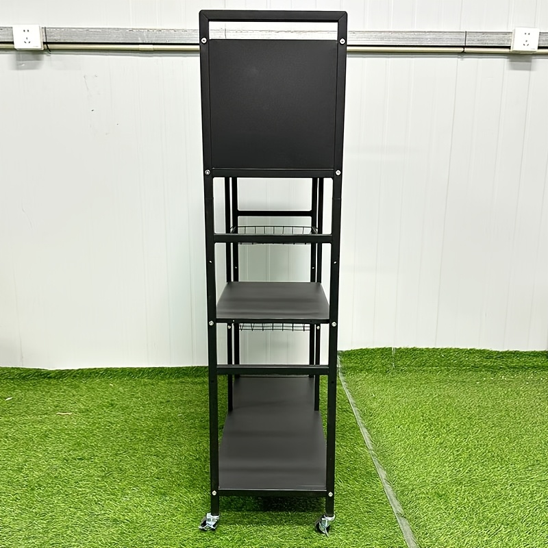 Office Storage And Organization Cart, 1pc Movable Storage Rack, Adjustable Kitchen Shelf with Wire Baskets, Kitchen Organizer And Storage, Metal Shelf Rack with Wheels, Suitable for Garage