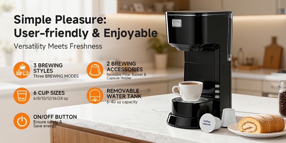 The Coffee Machine Is Fast And Convenient, Allowing You to Start Your Specialty Coffee Routine with Just One Button. Achieve Coffee Freedom At Home with Its Compact Design, Making It A Perfect Companion for Your Home Coffee Experience, Clearance Deal