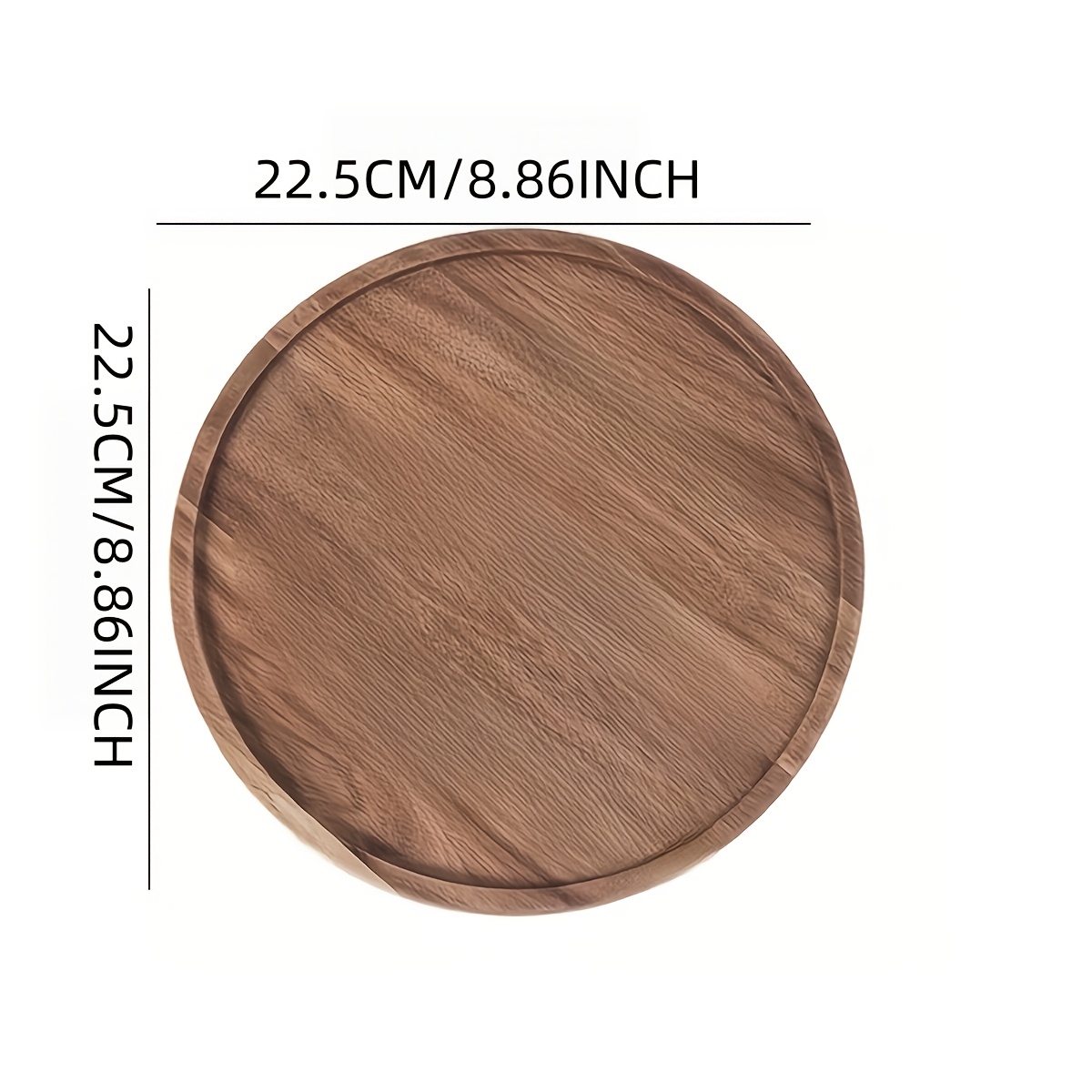 TEMU 2d Flat 1 Round Wooden Candle Holder Tray, A Versatile Ornament Suitable For Kitchen, Dining Room, And Rustic-style Home Decor. Used As A