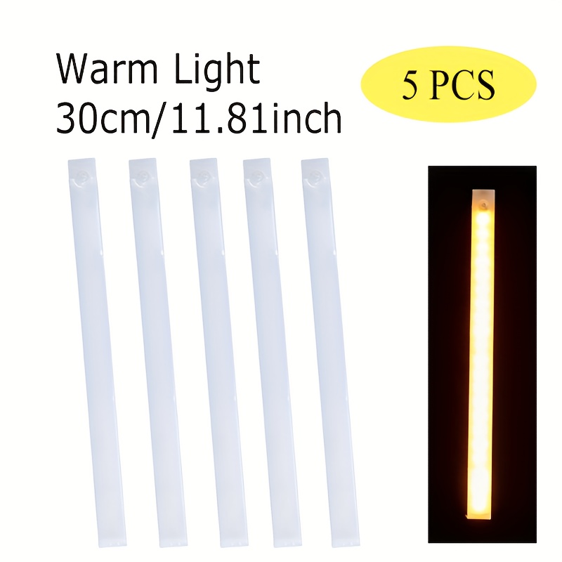 3pcs/5pcs, Magnetic Strip Night Light, Usb Rechargeable Motion Sensor Lamp, White/warm , Ideal For Cabinets, Stairs, Desk