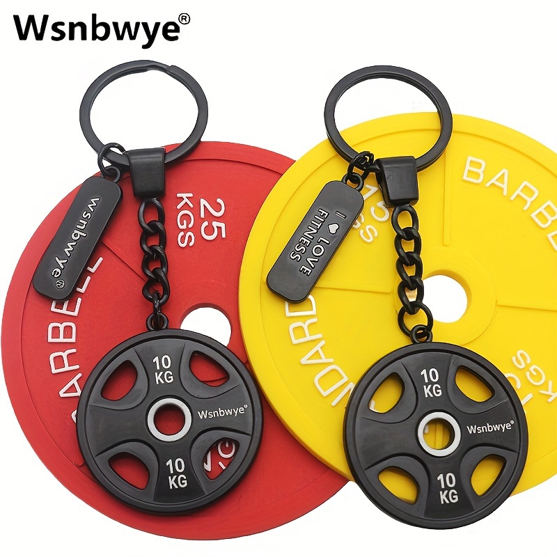 

Wsnbwye Zinc Alloy Weight Keychain Set, Pvc 10kg , Metal Keyrings, Non-braided, Gym , For Enthusiasts (1 Set)