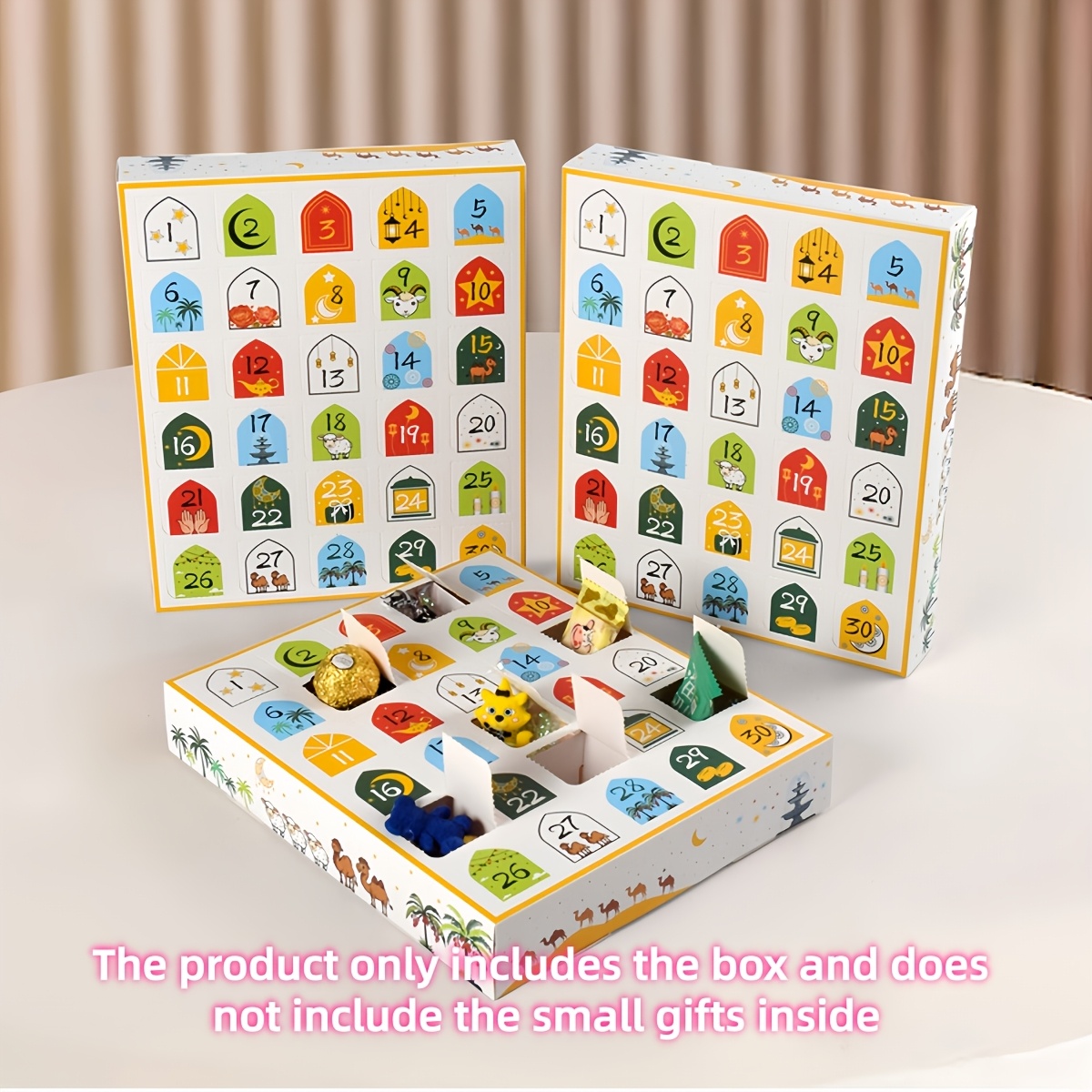 2/6pcs Ramdan Advent Calendar With Drawers(small Gifts Not Included),30 Empty Boxes For , Coutdown Calendar Fillable Ramadan Gift Box, Art, Cardboard Number Storage Box, Ramadan Party Supplies