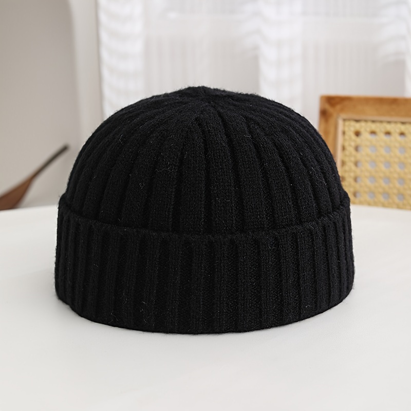 TEMU Stretch Beanie - -washable, Fashionable Solid Color Skull For Autumn & Winter