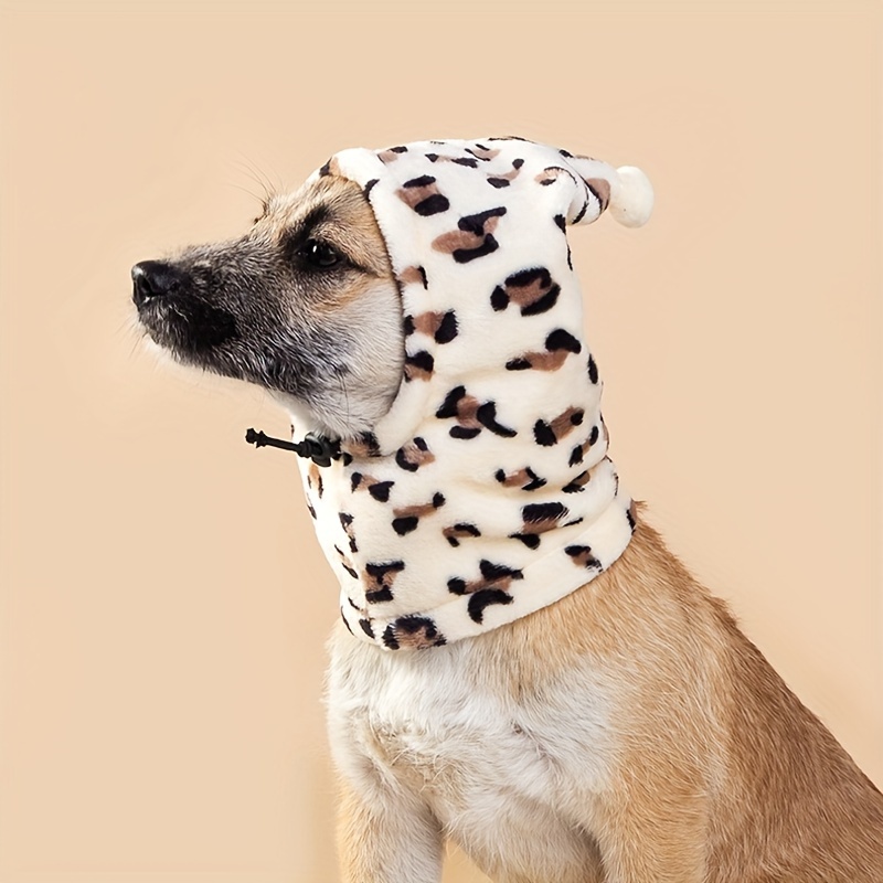 

Cozy Leopard Print Small Dog Hat - Washable, Cap For Small Breeds