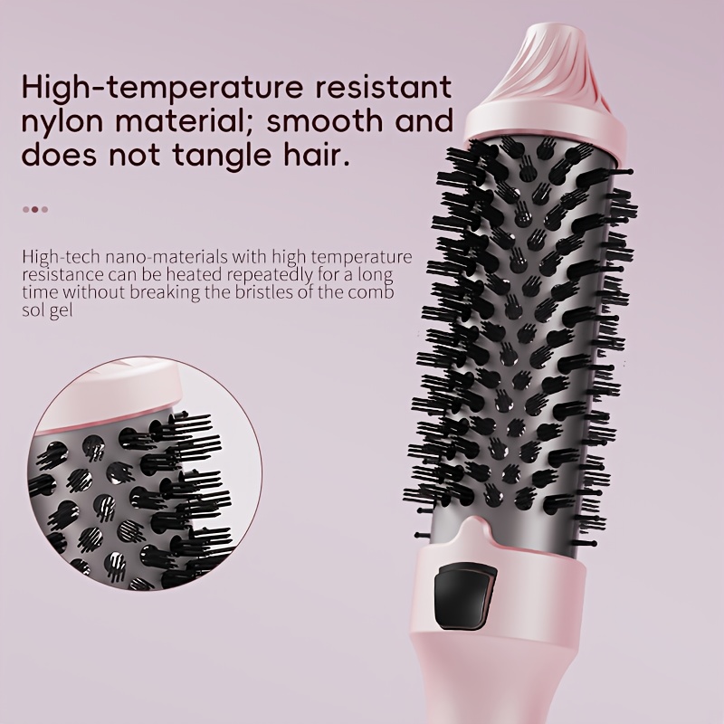 1 in 1 brush styler dual voltage 110 210 c fast for volume non tangling compact lightweight design with ergonomic handle interchangeable comb attachment works as hair straightener curling wand comb voltage 110 240v ideal for wet dry hair women men travel friendly hair styling device Product details 0