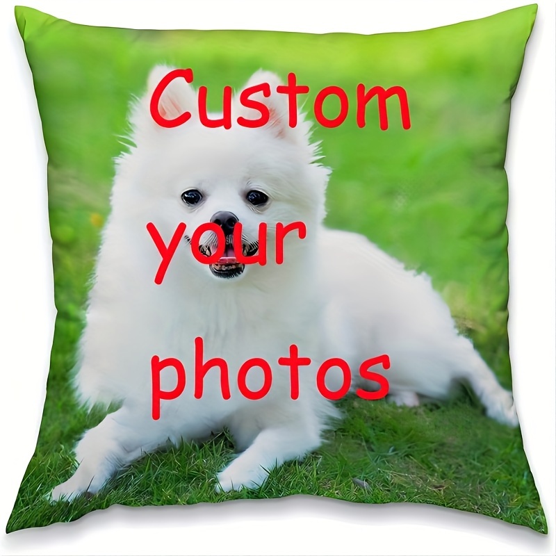 

Custom Pet Photo Pillow - Personalized Dog Picture Cushion, 18x18in, Soft Plush, Zippered, Hand Washable - Perfect Gift For Dog Lovers, Ideal For Sofa & Bed Decor, Dog Decor For Home