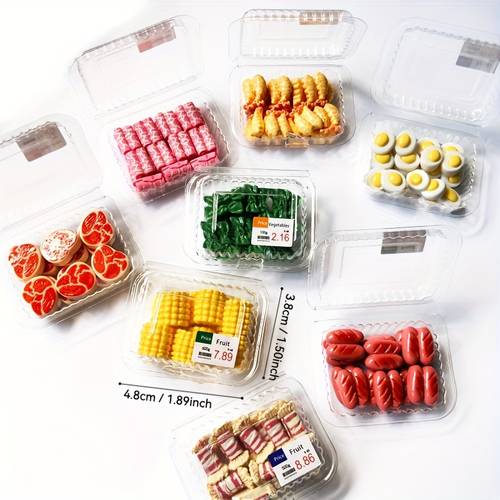1 set mini simulation hot pot ingredients supermarket dollhouse miniature 6 1 12 food play mini simulation snowflake beef beef roll sausage fried egg mushroom corn knot fried shrimp