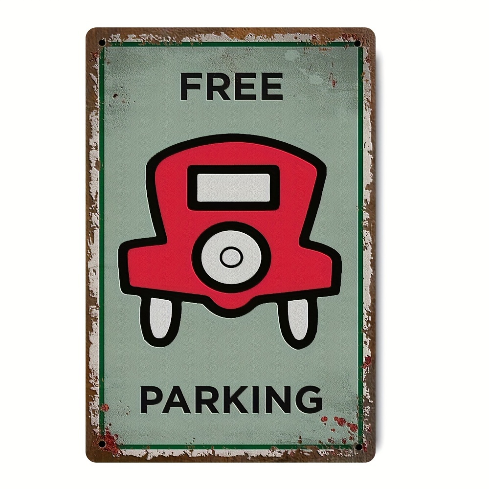 

1pc "free Parking" Metal Tin Sign, Vintage Plaque Decor Wall Art, Wall Decor, Room Decor, Home Decor, Restaurant Decor, Bar Decor, Cafe Decor, Garage Decor, Waterproof, Dustproof