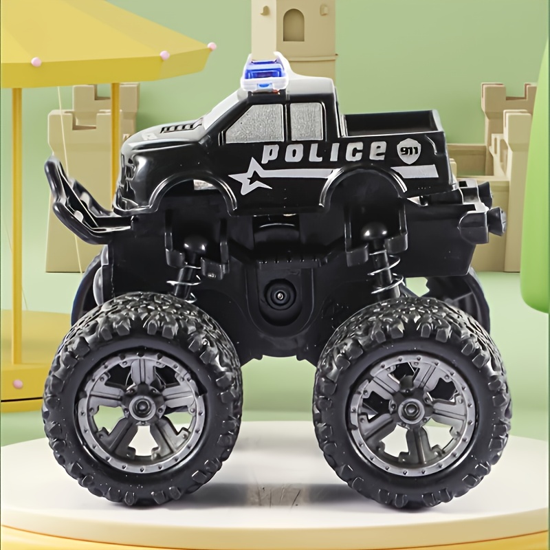 1-Pack Police Car Toy with Rotating Wheels & Inertial Motion - Realistic SWAT Off-Road Vehicle, No Batteries Needed, for Boys, Birthday, Christmas, Halloween Gifts - Indoor/Outdoor Racing Stunt Car, Toy Car, Indoor Outdoor Play, Robust Vehicle Design, Durable Plastic Build, No Battery Required