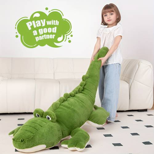 60inch enormous crocodile stuffed animal plush toys soft toy large cute huge jumbo big size kawaii fluffy fat plushie gifts for kids gifts for kids boys girls birthday halloween christmas valentines day