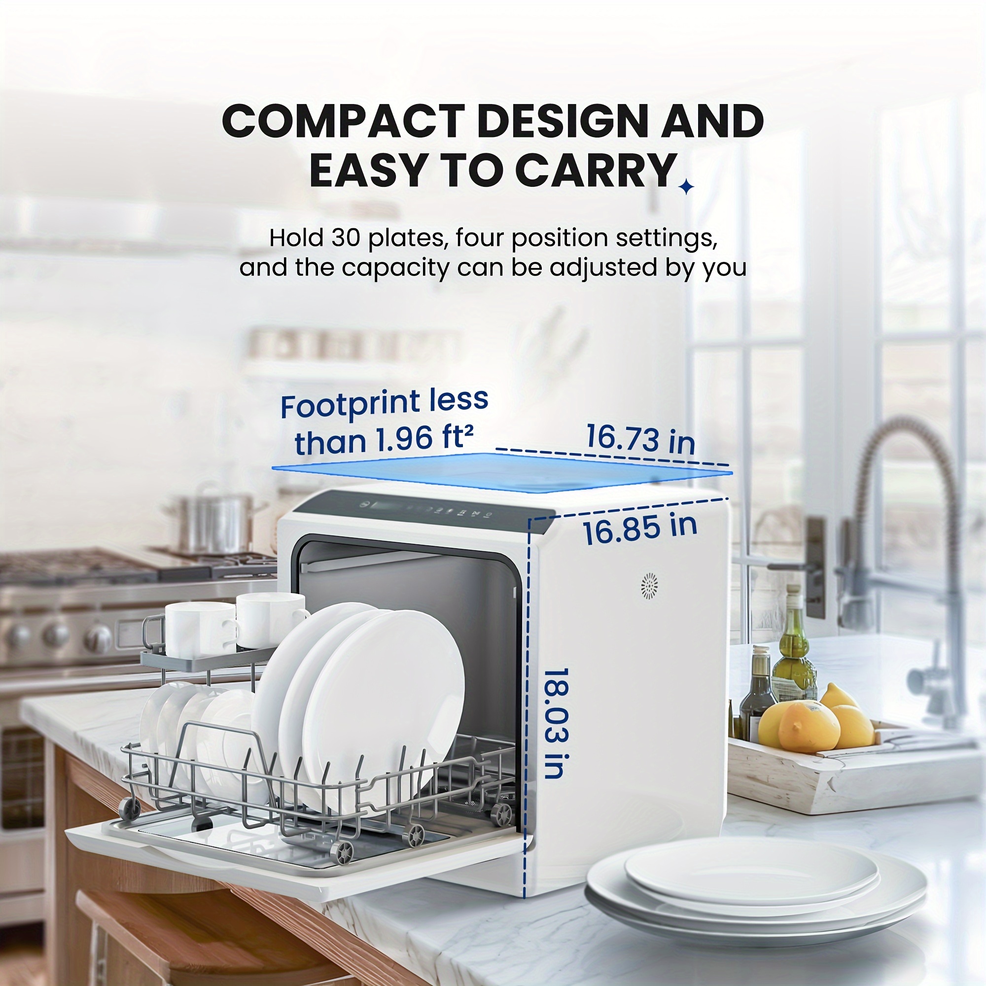  portable countertop dishwasher dish washer with a 5 liter water tank suitable for apartments and rvs provides 6 and no pipe installation necessary details 2