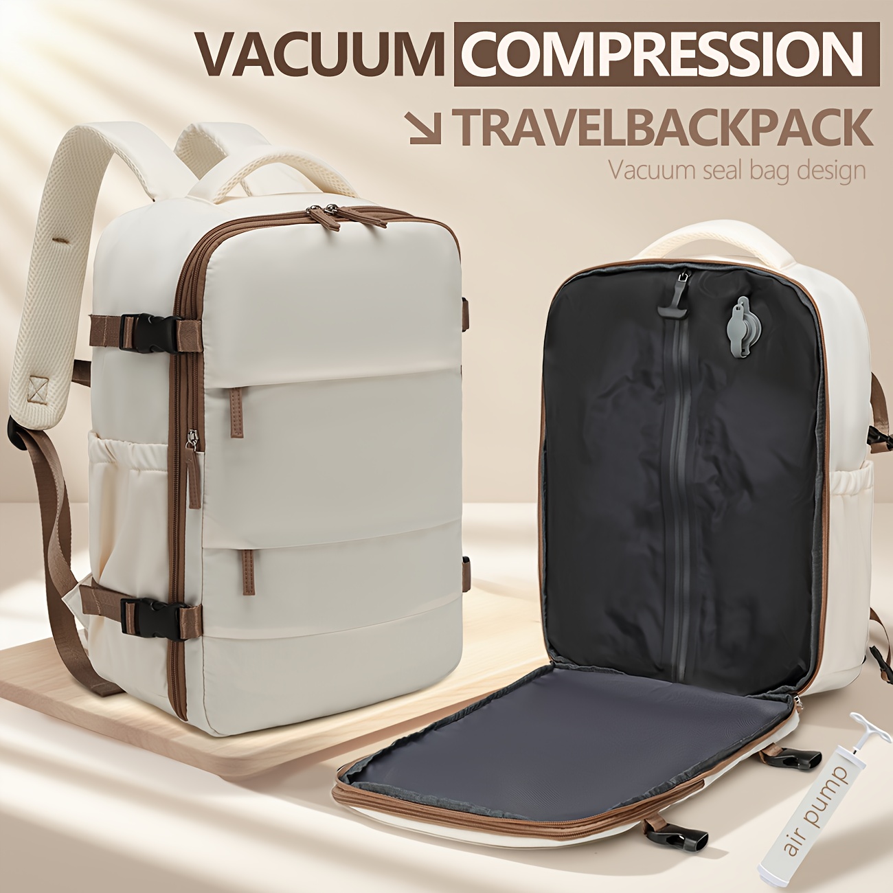 Zaino Airback Sottovuoto Da Viaggio Con Pompa Integrata