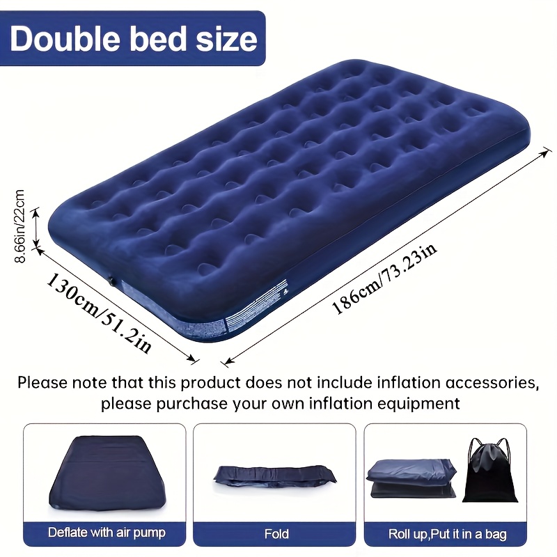 TEMU 1pc, Portable Air Mattress, Indoor And Outdoor Air Mattress, Thickened Collapsible Air Mattress, Suitable For Outdoor Hiking, Camping, Beach, Rv