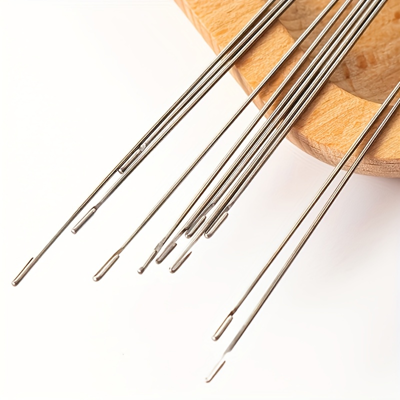 5pcs beading needle set sided opening for easy threading suitable for crafts and beading 17cm 6 69in with storage tube