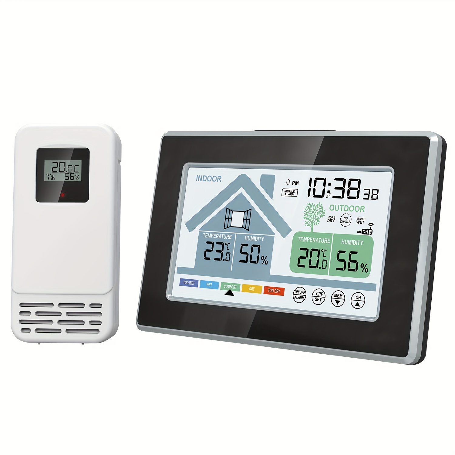Image of Digital Thermometer Hygrometer, Portable Indoor Temperature And Humidity Meter, , Temperature And Humidity Meter, For Indoor Climate Air Monitoring Monitor (black)