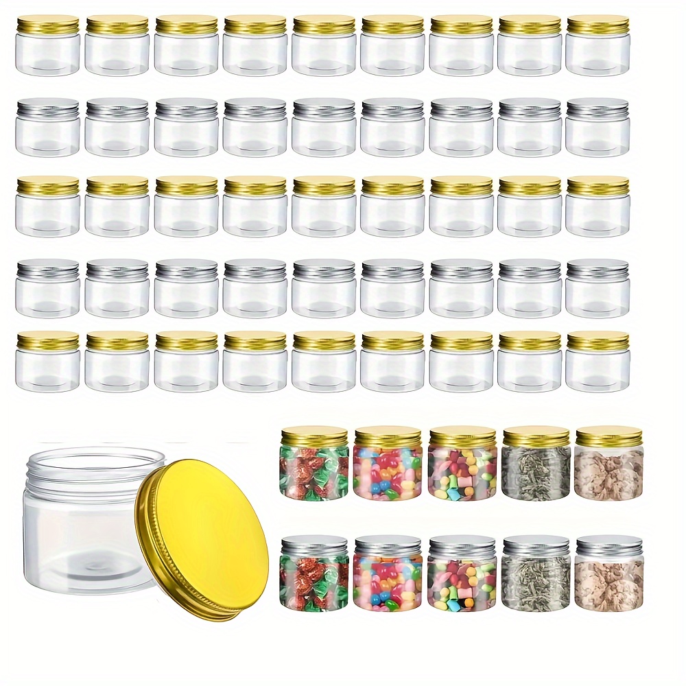 

12pcs 6.8oz Mason Jars With Lids, Strong Seal With Gasket, Multi-purpose Storage Containers, Food Grade, Leakproof, For Dry Fruits, Honey, Nuts, Cosmetics, Kitchen Use - Golden/silvery Lid Options