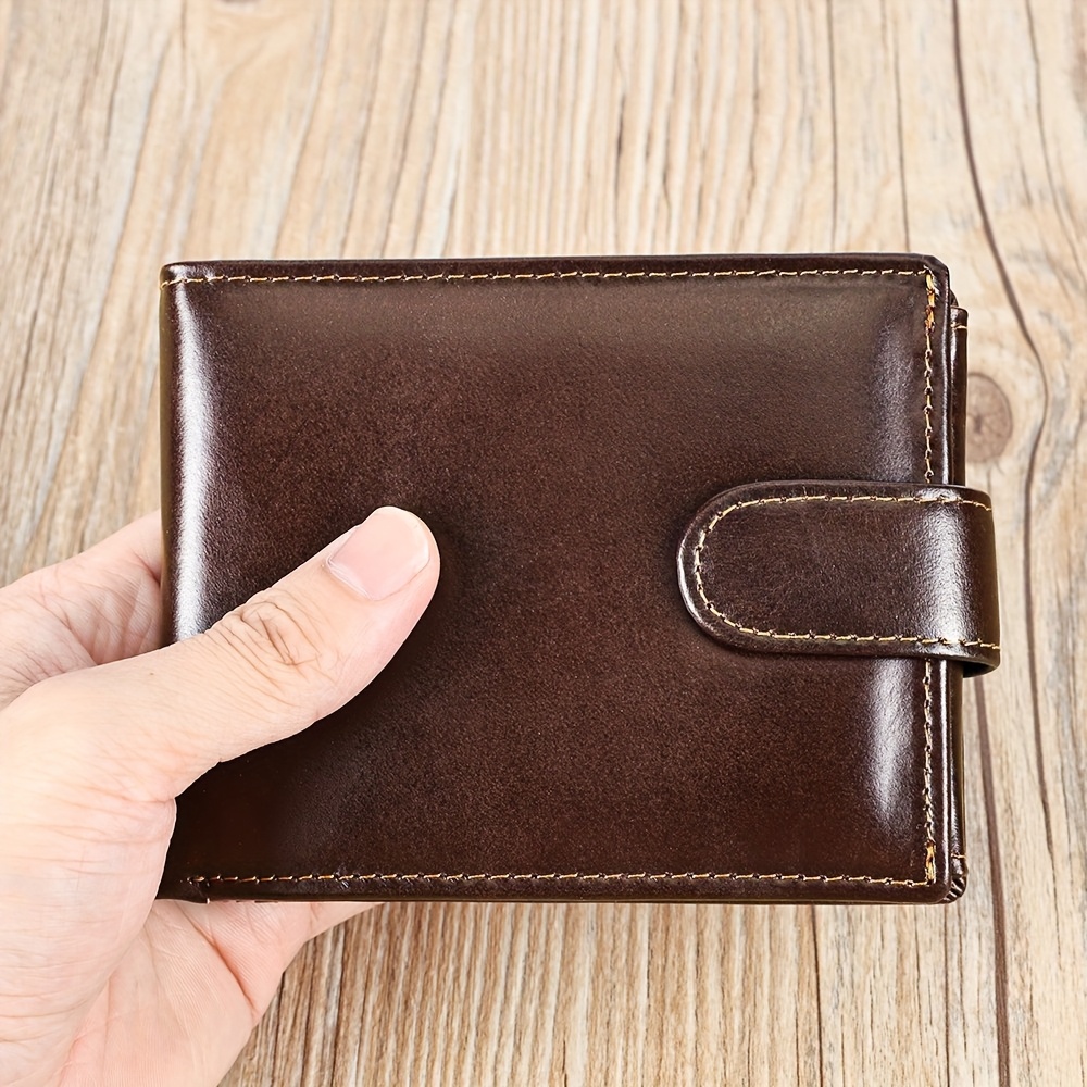 Rfid Anti-theft Brush Genuine Leather Wallet Head Cowhide Wallet Multi-card Wallet Holiday Gift Anniversary Gift