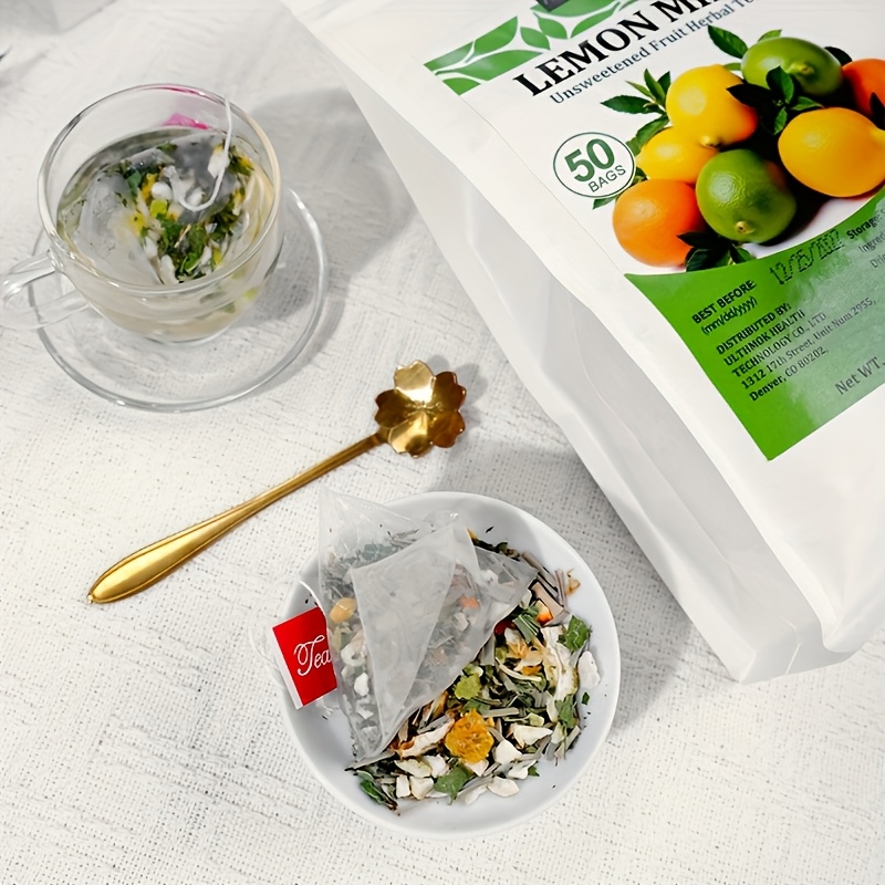 ULTHMOK Lemon Mint Herbal Fruit Tea, 50 Tea Bags, 6.17 oz, with Lemon, Lime, Lemongrass, Orange, and Mint Leaves