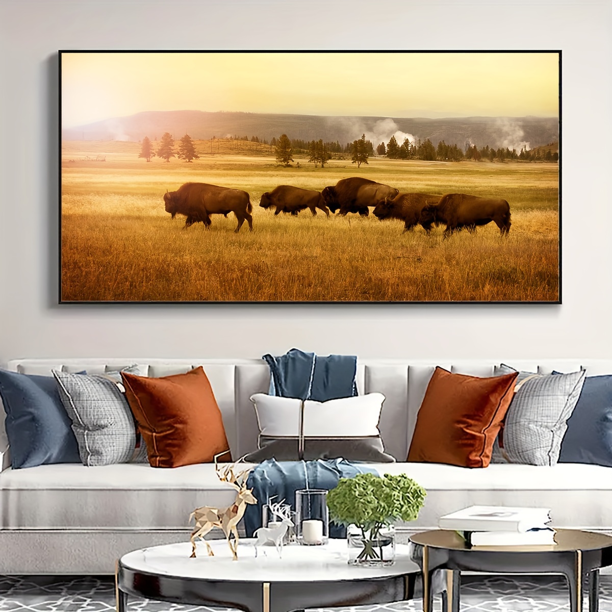 

1pc Unframed Canvas Poster, Modern Art, Animals Consume Cattle Wall Art, Ideal Gift For Bedroom Living Room Corridor, Wall Art, Wall Decor, Winter Decor, Room Decoration