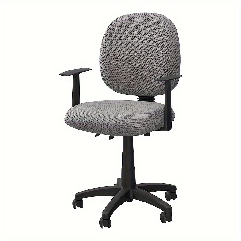 2pcs Set Modern Stretch Office Chair Covers - T-shaped, Fabric Slipcovers For Home & Hotel Chairs, Machine Washable