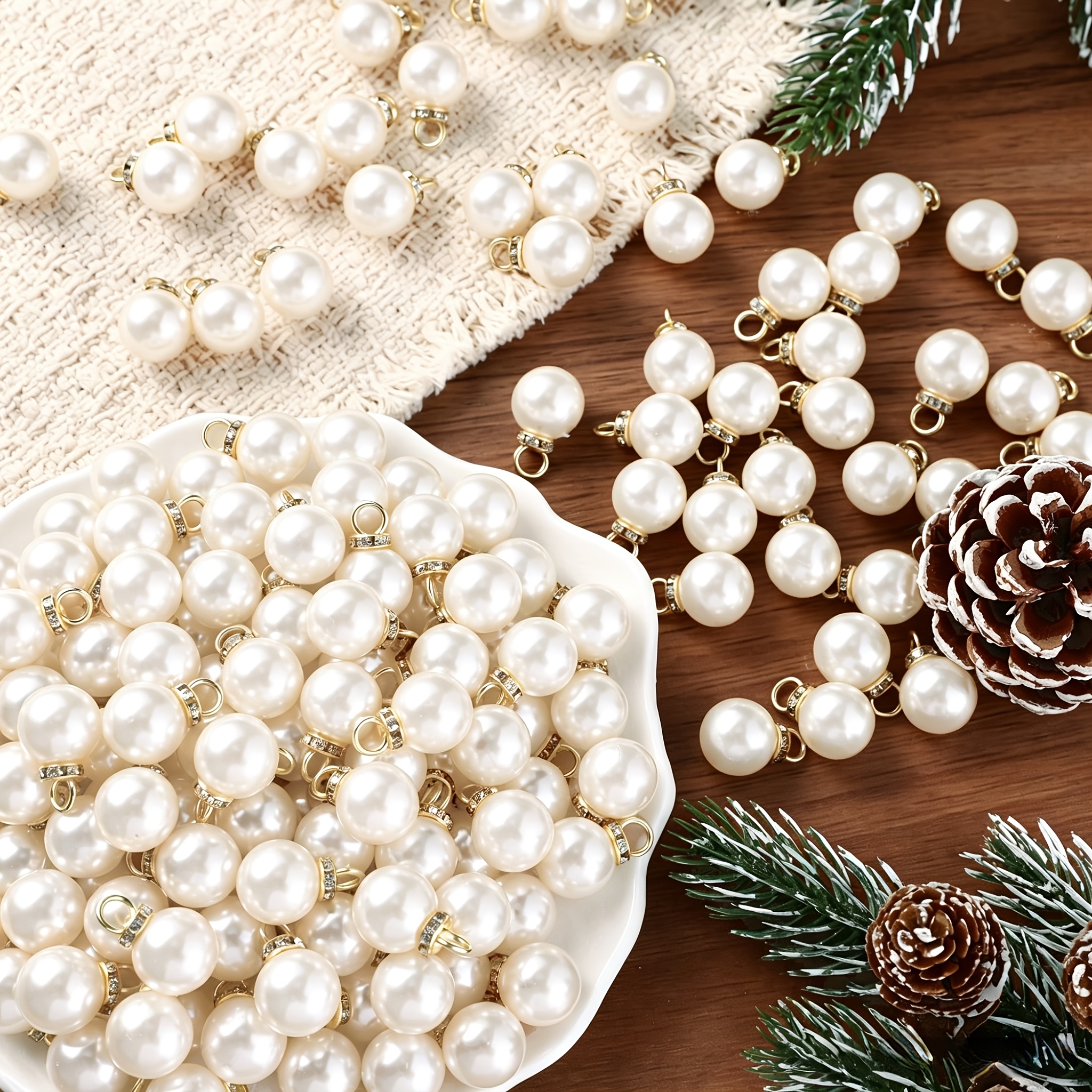 TEMU Ensemble de 45 mini ornements de Noël, boules pailletées à suspendre pour arbres, pendentifs de boules de Noël brillantes, idéaux pour les fêtes