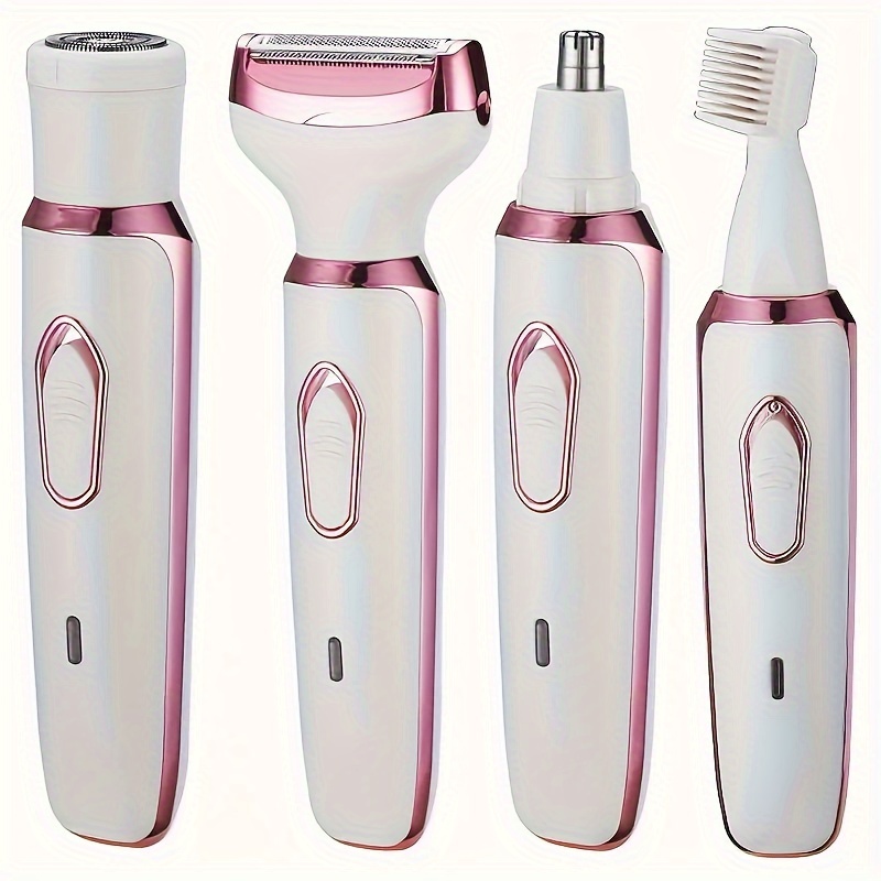 

4-in-1 Women's Electric Shaver - Smooth Hair Removal For Face, Legs & Underarms, Usb Rechargeable, Portable Design, Perfect Holiday Gift Chic And Practical Gift For Her