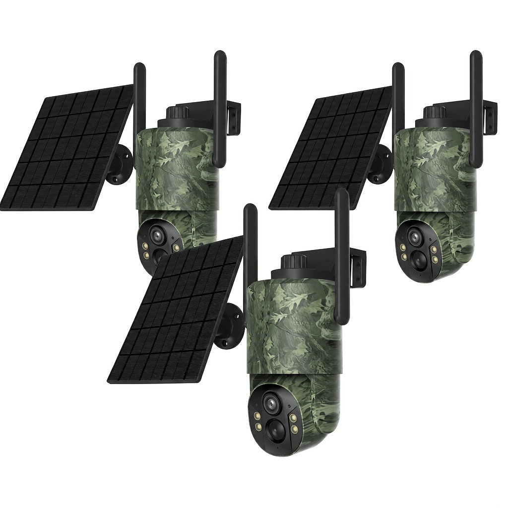 TEMU Sehmua Trail Camera Wireless No Wifi - 360° Panoramic, 4g Sim & 2k , 0.2s Instant Detection Solar Essential For Hunting & Farm Security