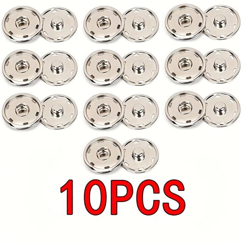 40/20/10pcs Sturdy Combination Snap Fasteners Metal Anti-exposure Mother-and- For Sewing Clothing Round Buttons, Embedded Snap Button Additions, Shirt Coat Windproof Buttons, 1.0cm/1.5cm/2.1cm