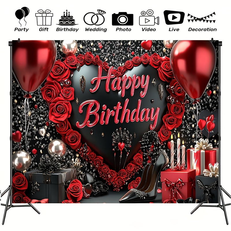 

1pc & Red Backdrop - 100% Polyester, No Electricity Needed, Featherless, Large Size Photography Cloth For Party, , Live Streaming, Outdoor & Indoor Decor