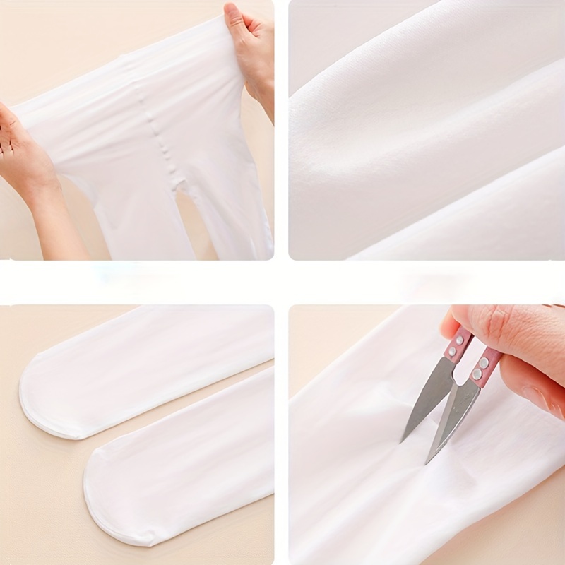 1 Pair Kids Pure Color Dance Socks, Spring/Summer Thin Velvet Pantyhose, Black/White/Pink, 100% Polyamide, Machine Washable, Solid Color Knit Fabric