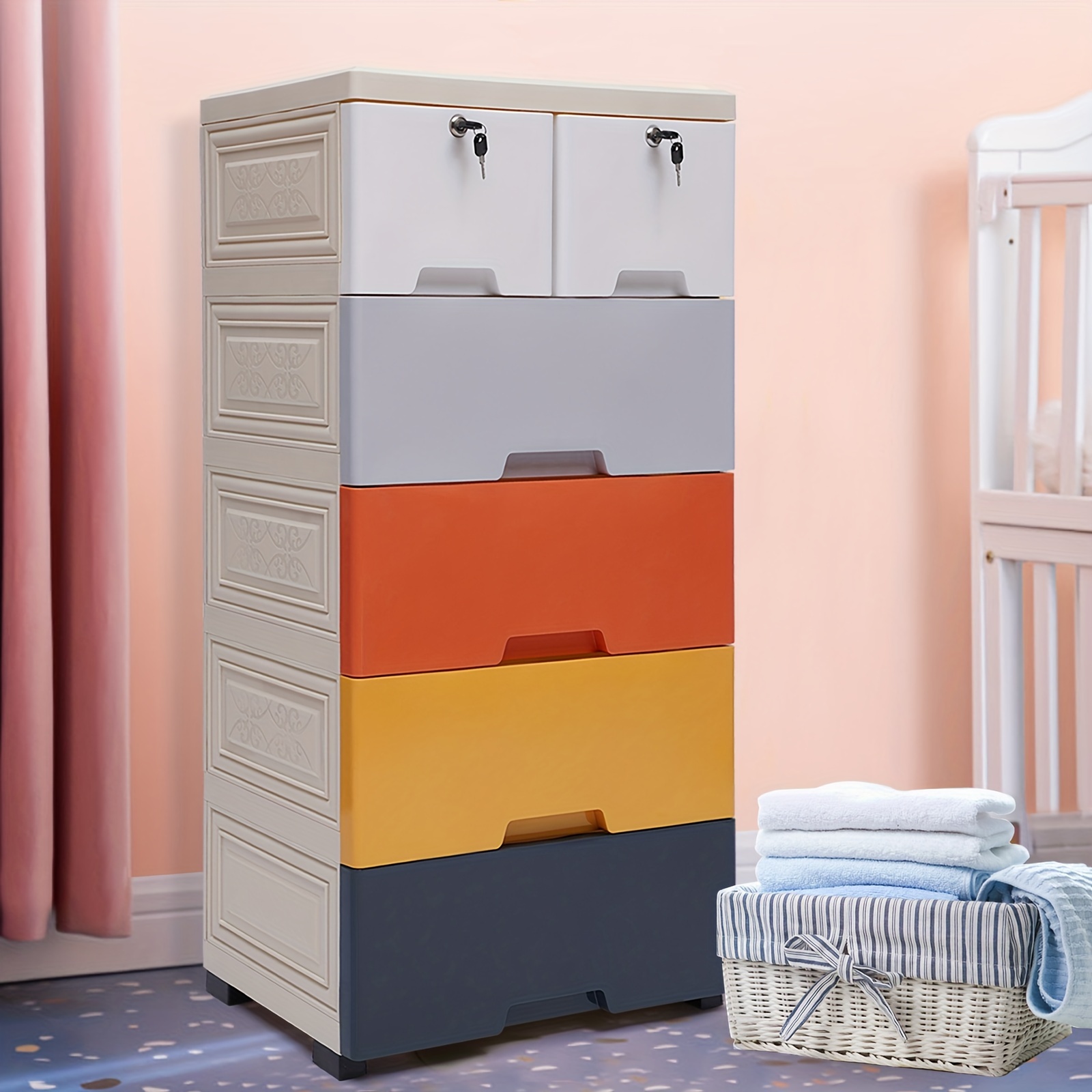 

Dresser Storage Cabinet Bedroom Plastic Toys Clothes Cupboard Chest Drawers