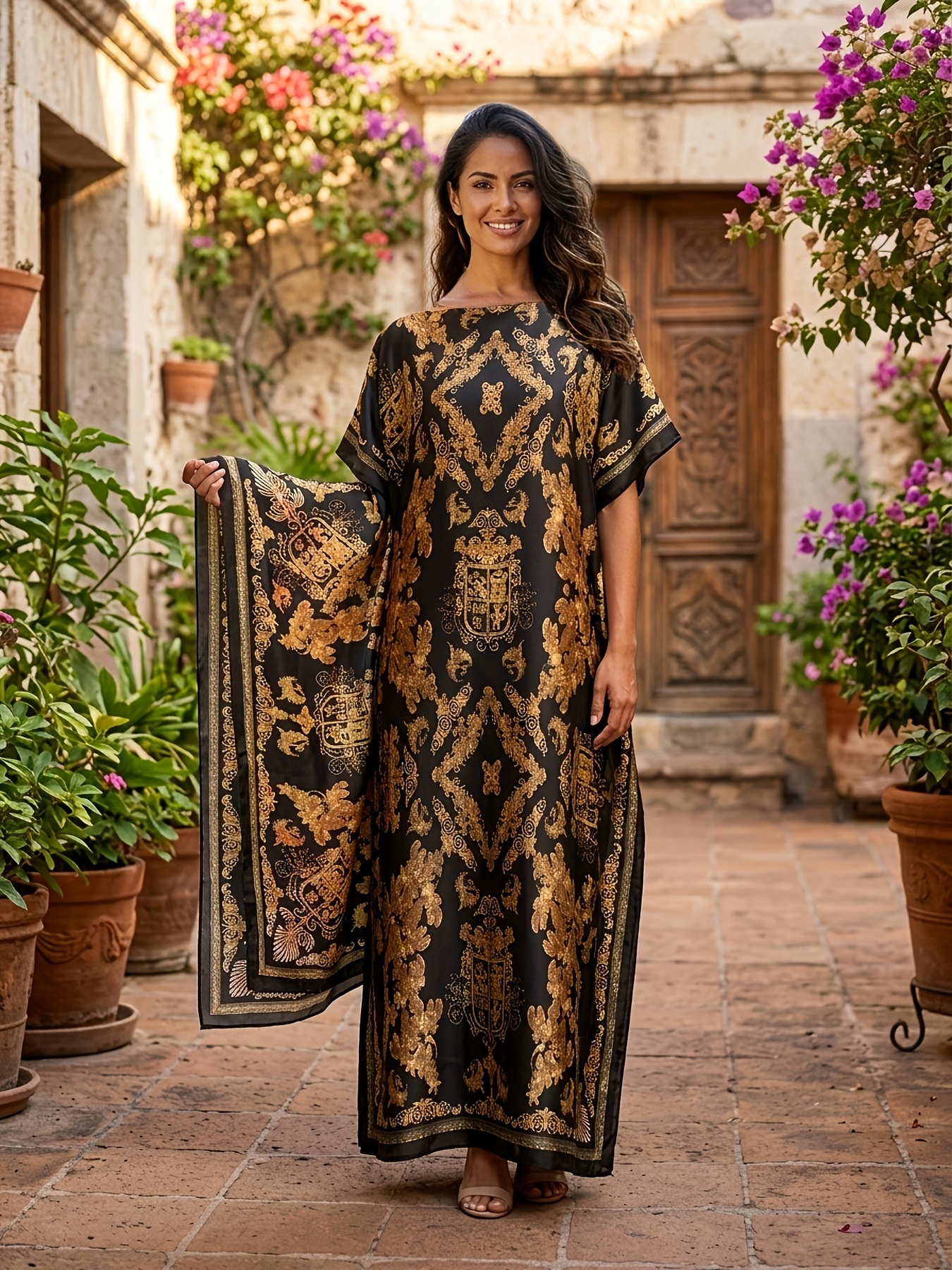 temu plus size formal dresses sale A-line Sweetheart Pleated Floor-Length Dress