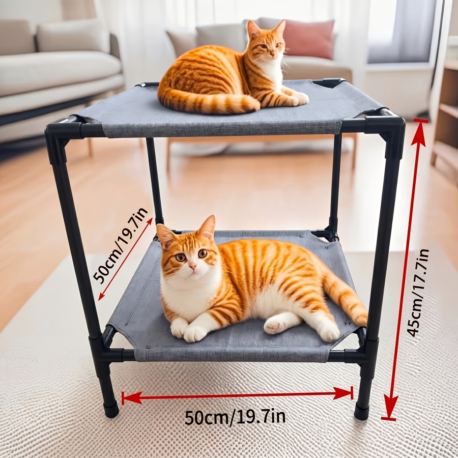 TEMU Two-layer Elevated Pog Bed, Detachable Breathable Mesh Raised Pet Bed With Anti-slip Base, Lightweight Portable Indoor/outdoor Bed Easy Assembly