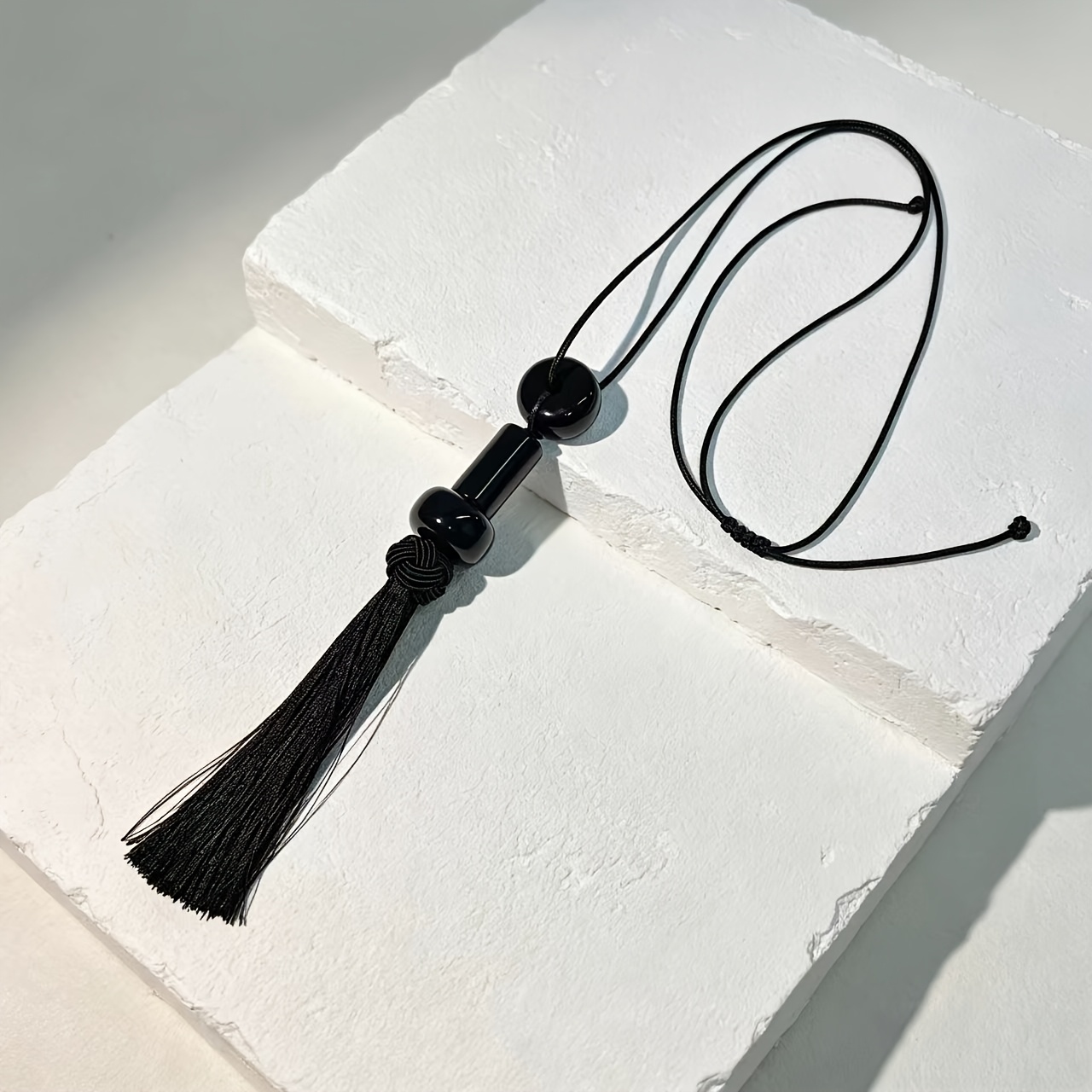 TEMU Ciondolo per collana con cordino intrecciato in acrilico con nappe, stile e americano, cross-border
