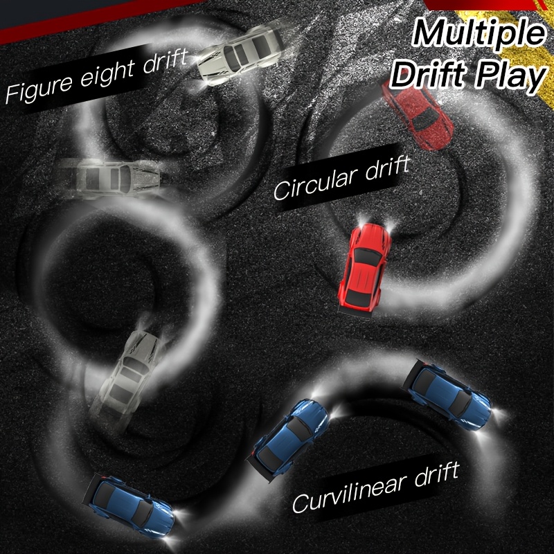 4WD RC Drift Car with Lights, 1:64 Scale Remote Control Toy