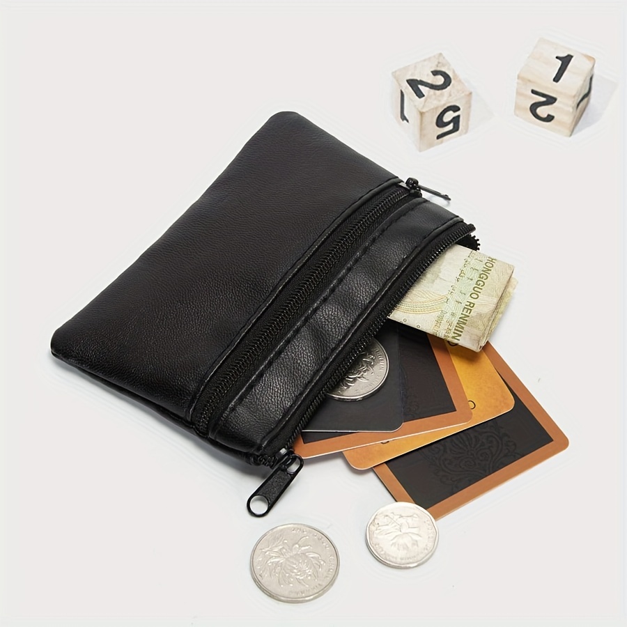 

1 Pc Mini Solid Color Wallet, Unisex Portable Card Holder, Coin Purse With Zipper, Short Style Handheld Bag