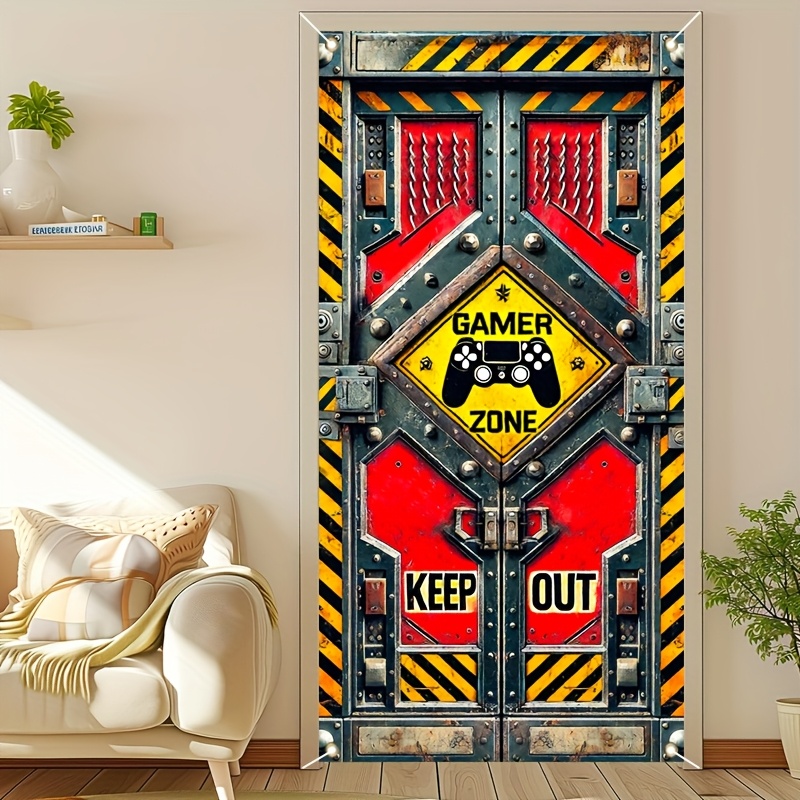 

2d Door Banner 1pc Hego Gamer Door Banner, Polyester Video Game Party Door Sign, Hanging Decor For Game Room, Bedroom, No Electricity Needed, With 35.43" X 70.86" For Party Supplies