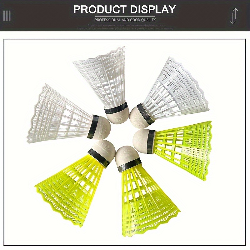6 Nylon Shuttlecocks, Designed for Outdoor Sports Training.