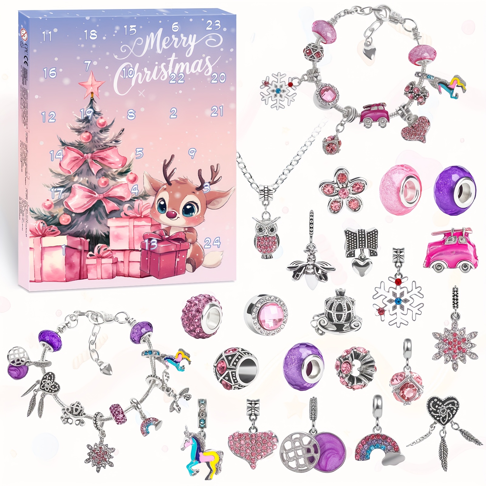 Adventskalender 2025 Für Mädchen - 24 Tage Schmuck Bastelset Mit Armbändern