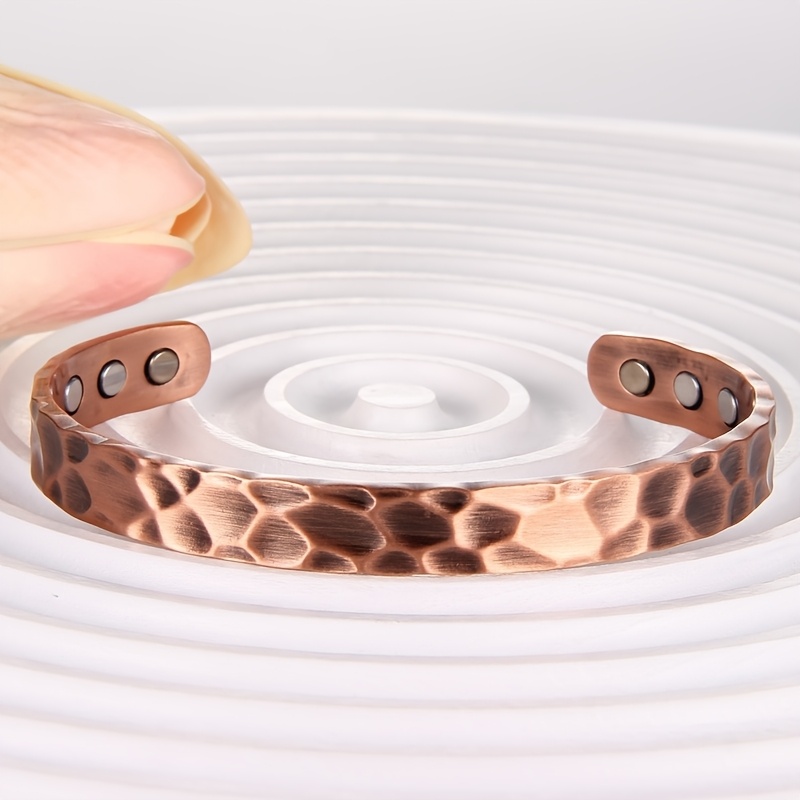 Image of 1pc Copper Magnetic Bracelet For Men, Magnetic Cuff Bracelet Copper Bangle, Christmas & Birthday Jewelry Gifts