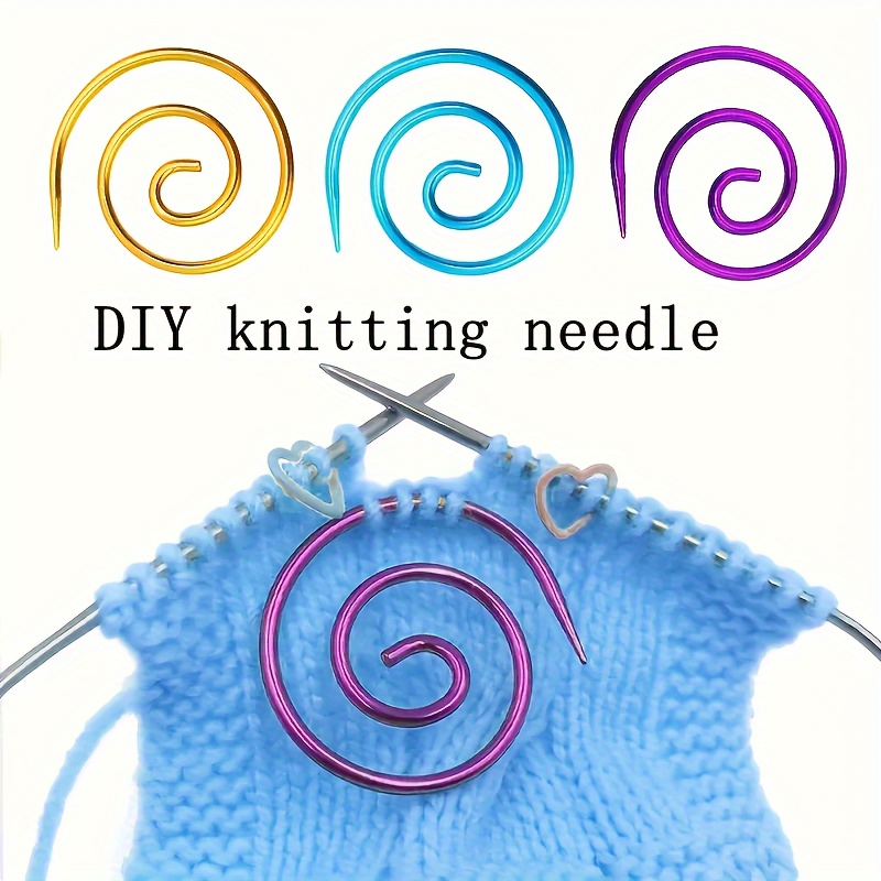 

3-6pcs New Spiral Knitting Needles Round Sweater Knitting Needles Diy Crochet Accessories Sewing Tools Sweater Shawl Hanging Blanket Marking Knitting Needles