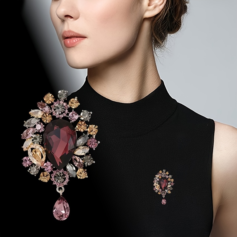 Image of 1pc Retro Beaded Brooch, Elegant Women's Pin, Suitable For Decorating Scarves, Dresses, Coats, Bags And Other . Ideal Gift For Your Lover, , Family Or On Festivals