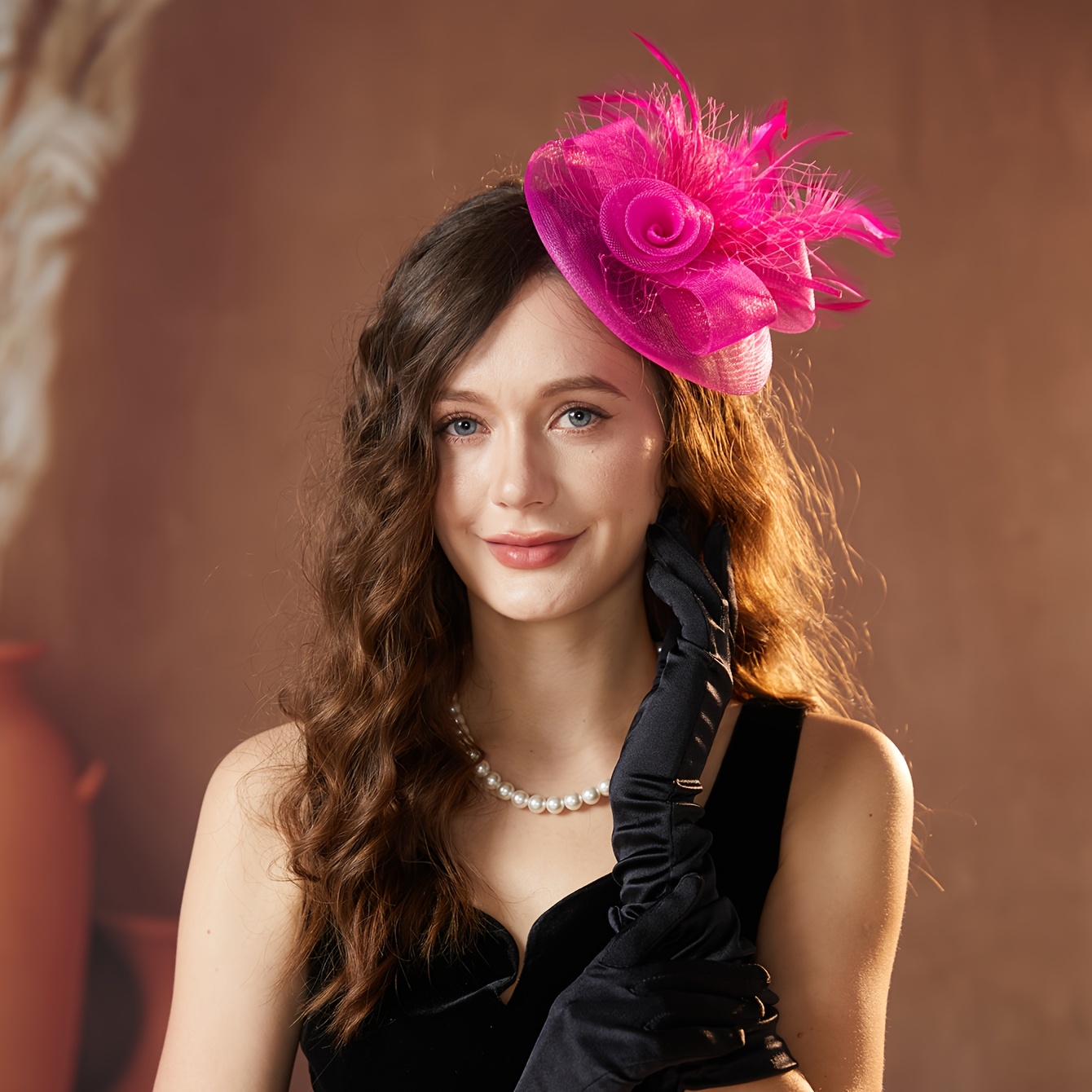 5828 6pcs Women\'s Vintage Style Fascinator Hats,feather Floral Design In 6 6 PCS Women main image 3