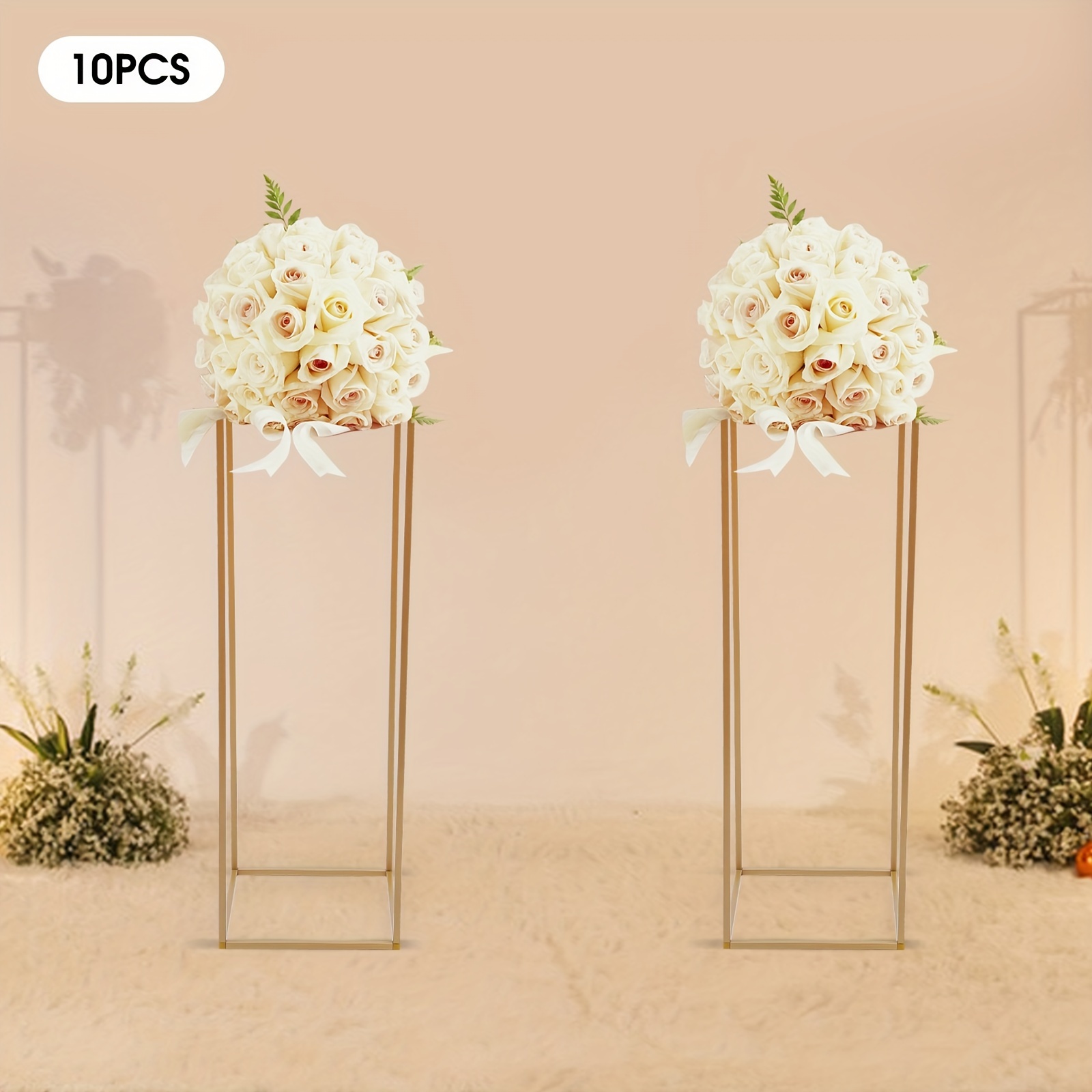 

10pcs Tall Gold Metal Flower Stand For Wedding Table Centerpieces Decor Usa